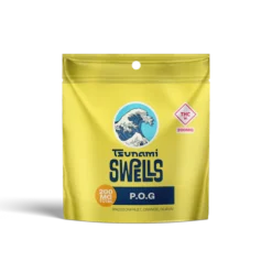 P.O.G. Tsunami Swells is a premium cannabis edible with tropical flavors of passionfruit, orange, and guava. Lab-tested and adult-use only.