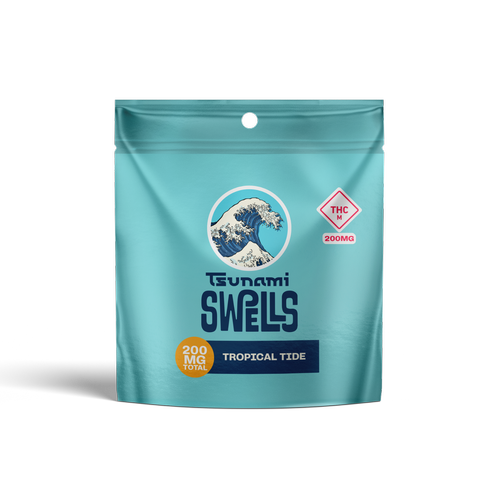 Tropical Tide Tsunami Swells is a premium cannabis edible with smooth tropical fruit flavor and mild effects. Lab-tested and adult-use only.